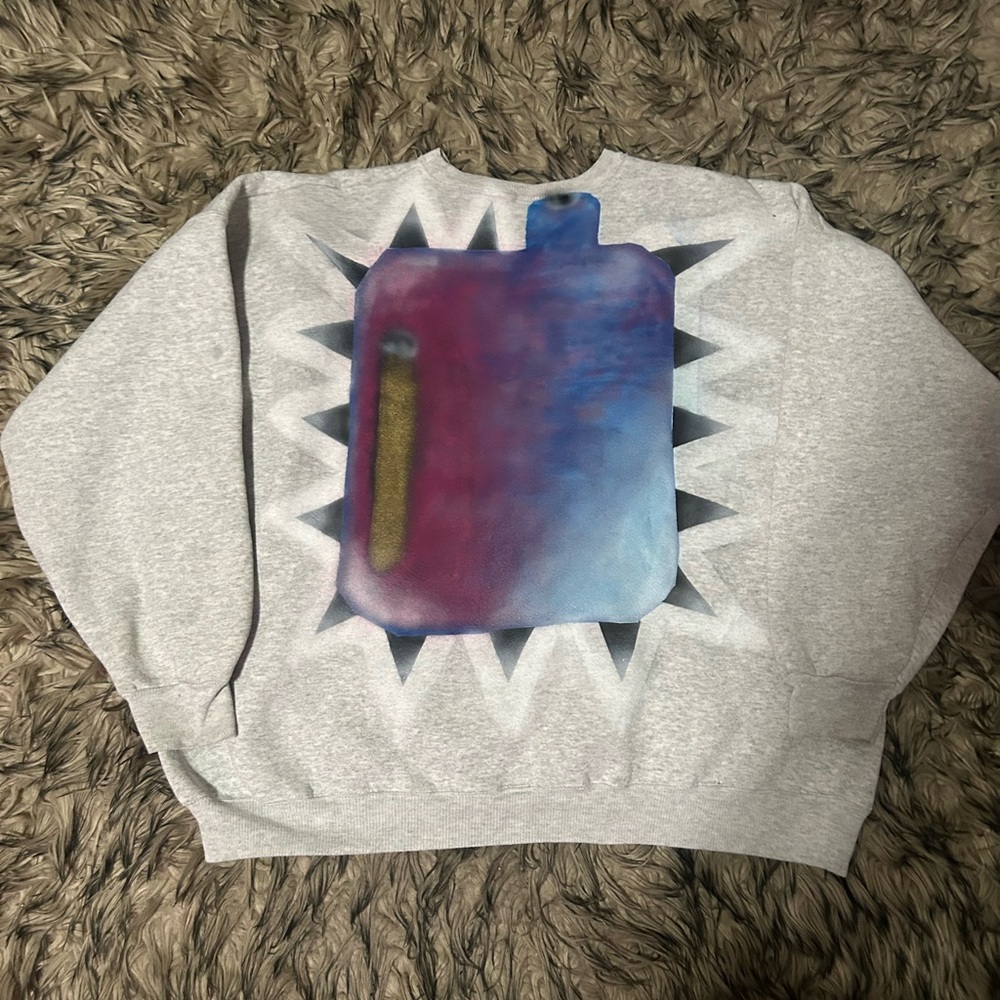Airbrushed Gray Sweatshirt with penjamin design
